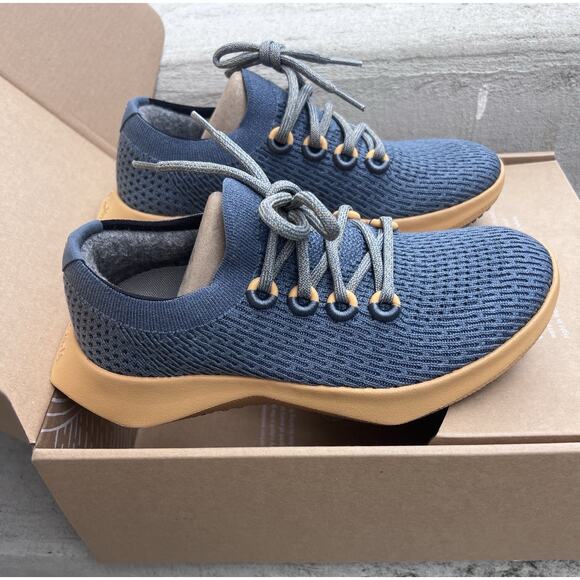 NEW Allbirds Tree Dasher 2 Calm Teal Forage Tan Knit Sneakers Size 6.5 - Picture 4 of 9